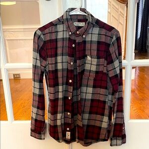 Abercrombie & Fitch Kid’s Checkered Shirt - Burgundy and Gray